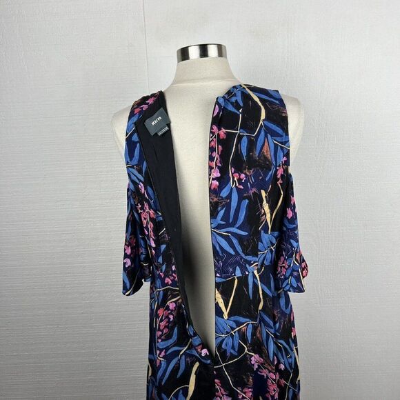 MAEVE Elia Dress 14 Womens Multicolor Floral Print Cold Shoulder Anthropologie - Picture 8 of 10